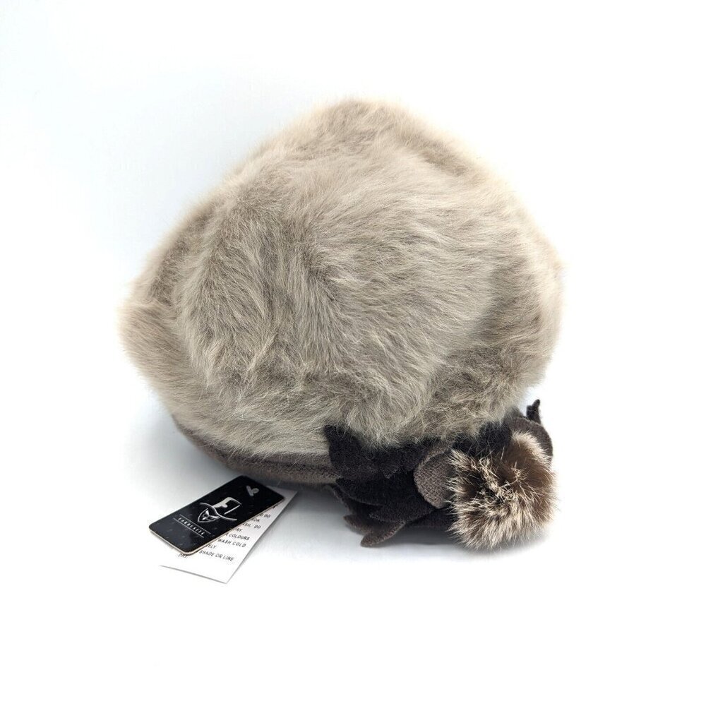 NWT Forbusite Angora Wool Beret Bucket Hat French Knit Soft Winter Beanie Cap